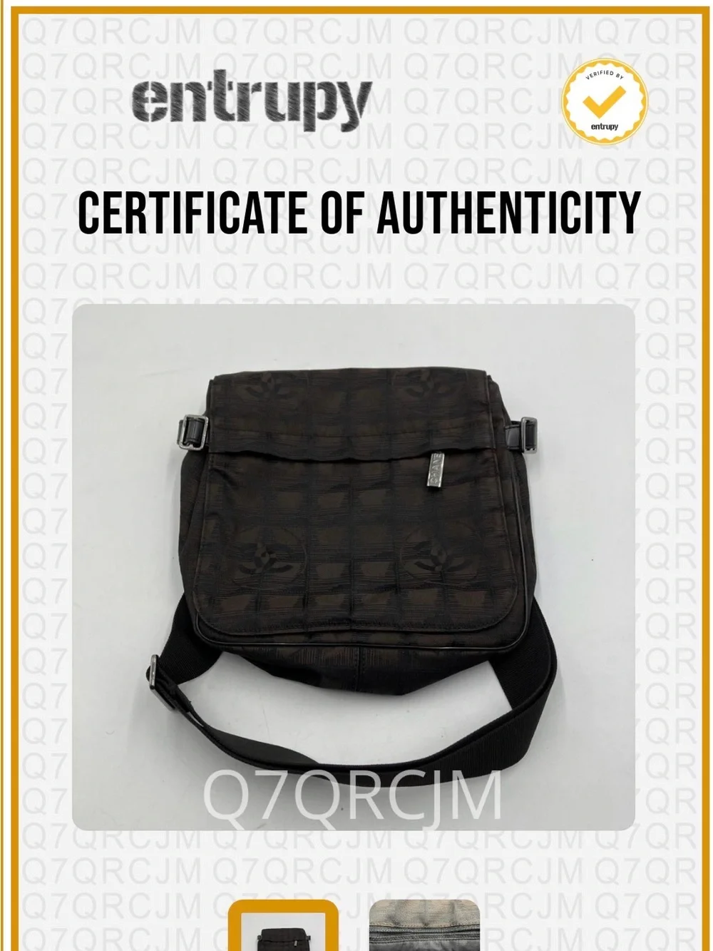 Pre-Owned CHANEL New Travel Line Messenger Bag w/COA